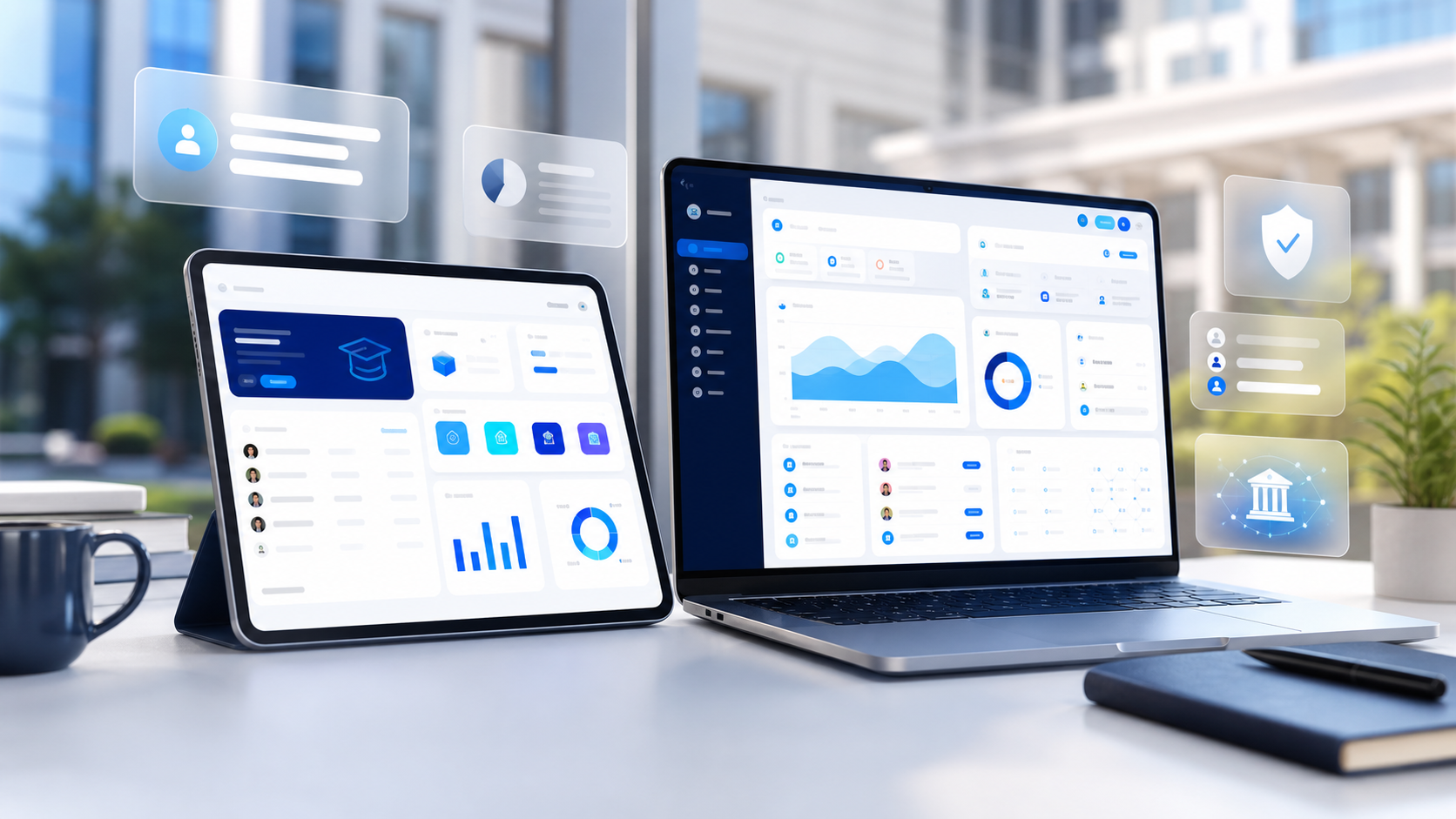 Trusted education ERP laptop and tablet software visual